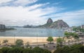 Aerial view of Botafogo, Guanabara Bay and Sugar Loaf Mountain - Rio de Janeiro, Brazil Royalty Free Stock Photo