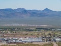 Aerial view of the Boulder city cityscape from the Bootleg Canyon