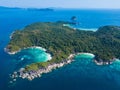 Aerial view of Boulder island in Myanmar