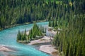 Aerial view of Bow river, Banff National Park, Alberta Canada Royalty Free Stock Photo