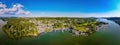 Aerial view of Bowness-on-Windermere in Lake District, a region and national park in Cumbria in northwest England Royalty Free Stock Photo