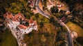 Aerial view of Bran castle in Transylvania