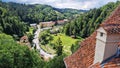 Aerial view of Bran Village, Romania.