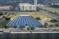 Aerial view of Brasilia and Claudio Santoro National Theater - Brasilia, Distrito Federal, Brazil Royalty Free Stock Photo