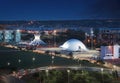 Aerial view of Brasilia at night - Brasilia, Distrito Federal, Brazil