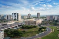 Aerial view of Brasilia and South Banking Sector - Brasilia, Distrito Federal, Brazil Royalty Free Stock Photo