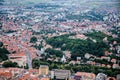 Aerial view of Brasov town from Tampa mountain.