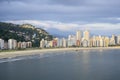 Aerial view of Itarare beach, Sao Vicente SP Brazil