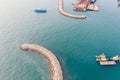 Aerial view of the breakwater of Port