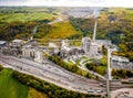 Aerial view of Breedon Hope Cement Works near Castleton in Peak District Royalty Free Stock Photo