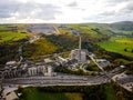 Aerial view of Breedon Hope Cement Works near Castleton in Peak District Royalty Free Stock Photo