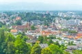 Aerial view of Bregenz dominated by the church of the sacred heart...IMAGE Royalty Free Stock Photo