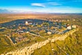 Aerial view of Bribirska Glavica historic site in the stone desert Royalty Free Stock Photo