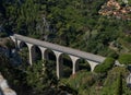 Aerial view of the bridge of the Devil Viaduct in Eze, France