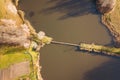 Aerial view of bridge over Padure pond, Latvia Royalty Free Stock Photo
