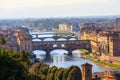 Aerial view of bridge Ponte Vecchio, Florence, Italy Royalty Free Stock Photo