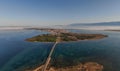 Aerial view of bridge to island Vir