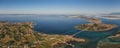 Aerial view of bridge to island Vir