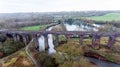 Aerial view Bridge Viaduct stream forest