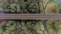 Aerial view Bridge Viaduct stream forest