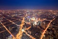 Aerial view of the bright lights of city Royalty Free Stock Photo