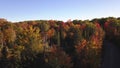 Aerial view on a bright sunny day in the Laurentians