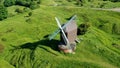 Aerial view of Brill Windmill in England Royalty Free Stock Photo