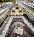 Aerial view of Bristol Temple meads train station Royalty Free Stock Photo