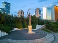 Aerial view of Bronze statue \