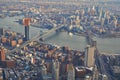 Aerial view of of the Brooklyn and Manhattan bridge in New York City, USA Royalty Free Stock Photo