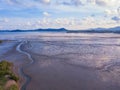 Aerial view of brown wave sand dune or rock pattern texture background on sea beach in Phuket island, Thailand Royalty Free Stock Photo