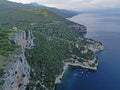 Brsec cliff and Istrian coastline towards Opatija