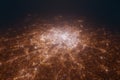 Aerial view on Brussels (Belgium) from north. Top view on modern city at night from satellite Royalty Free Stock Photo