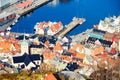 Aerial view of Bryggen waterfront Royalty Free Stock Photo