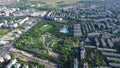 Aerial view of Bucharest city, Moghioros park, Romania