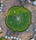 Aerial view of Buckingham Fountain in the center of Grant Park in Chicago, Illinois Royalty Free Stock Photo