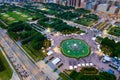 Aerial view of Buckingham Fountain in the center of Grant Park in Chicago, Illinois Royalty Free Stock Photo