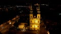 Aerial view of Budapest city skyline, Saint Anne Parish of Upper Watertown