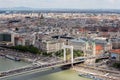 Aerial view Budapest with Elisabeth Bridge over Danube river Royalty Free Stock Photo