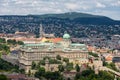 Aerial view at Budapest Royal Palace from Gellert Hill Royalty Free Stock Photo