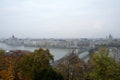 Aerial view of Budapest from Royal Palace with river  bridge and parliament house Royalty Free Stock Photo