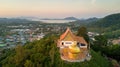 Aerial view of Buddhist temple in Phuket