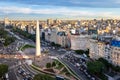 Aerial view of Buenos Aires and 9 de julio avenue - Buenos Aires, Argentina