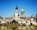 view of Buenos Aires and Plaza y Congreso de la Nacion with old domes in Buenos Aires, Argentina panoramic viux Royalty Free Stock Photo