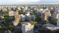 Aerial view of Buildings in Capital city Dhaka, Bangladesh. View from Mohammadpur in bright sunny day. Royalty Free Stock Photo