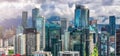 Aerial view of the buildings in Downtown Vancouver City, BC, Canada. Royalty Free Stock Photo