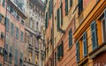 Aerial view of buildings in random street in Genova, Italy