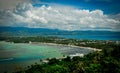 Aerial view of Bulabog beach on the east coast of Boracay Island, Philippines