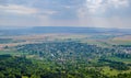 aerial view of bulgarian city madara situated on the shumen plateau and famous for its carving of konnik....IMAGE