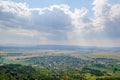 aerial view of bulgarian city madara situated on the shumen plateau and famous for its carving of konnik....IMAGE